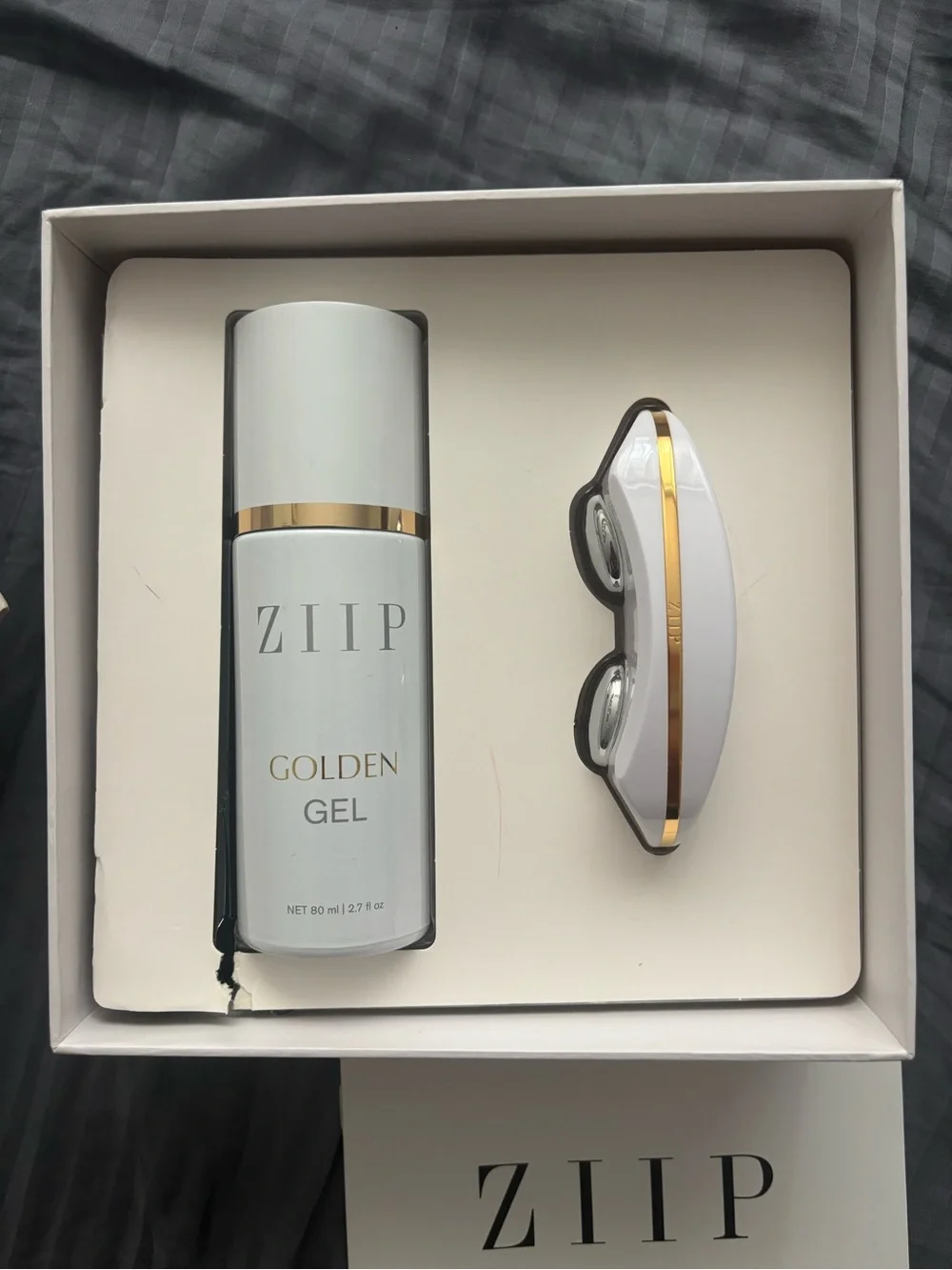 ZIIP GX Series Eye Massager in White and Gold